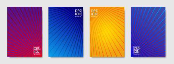 丰富多彩的现代网页模板设计。半色调线封面页面布局设计。动态海报模板，抽象线条图案。集模板几何设计业务手册和页面。矢量插图eps10图片下载