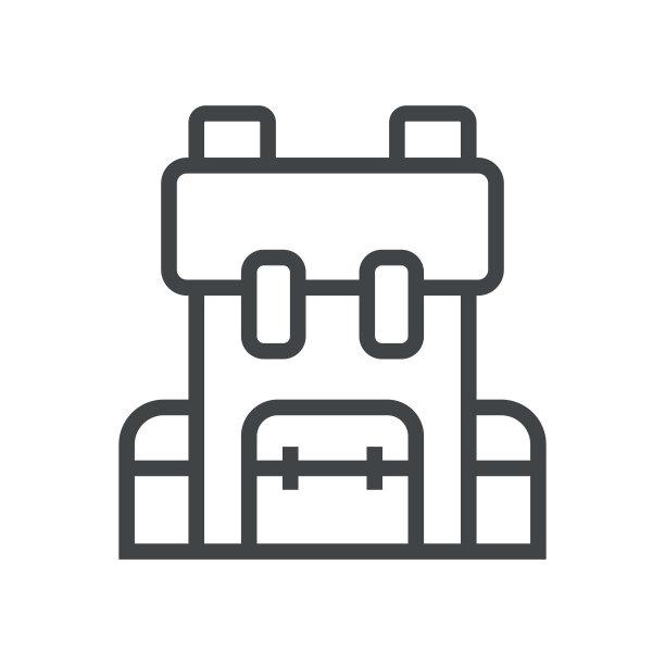 线条图标旅行袋图片下载