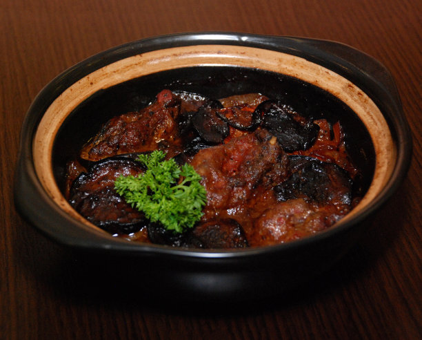 烤茄子羊肉煲图片下载