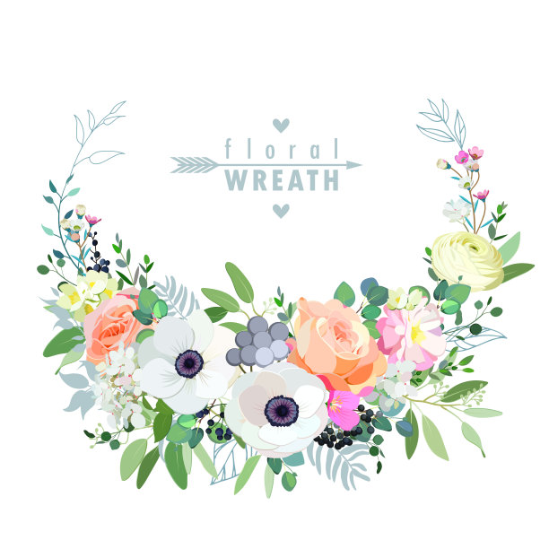 珊瑚玫瑰和白色海葵的婚礼花架图片下载