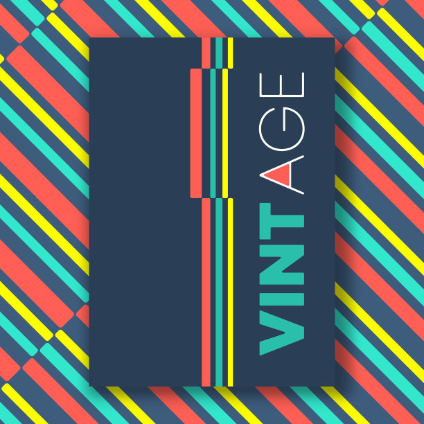 复古色线海报图片下载