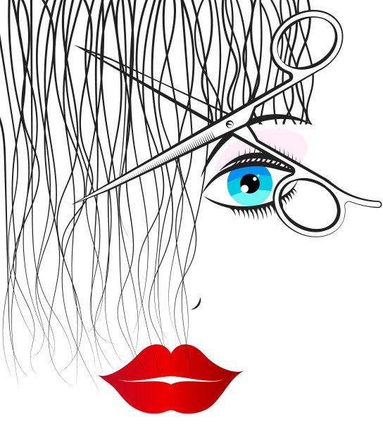 剪子剪卷发美容院图片下载