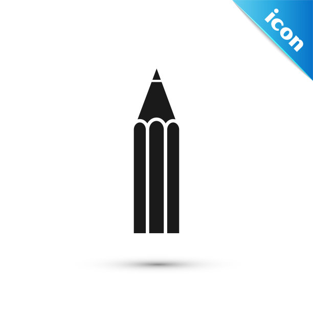 黑色铅笔图标孤立在白色背景。教育的迹象。绘画和教育工具。学校办公室的象征。矢量图图片下载