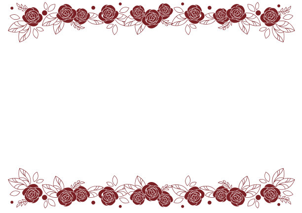 玫瑰框架-装饰线-红色图片下载