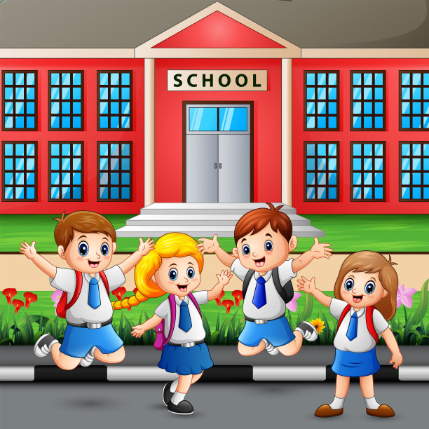 快乐的学生去上学图片下载