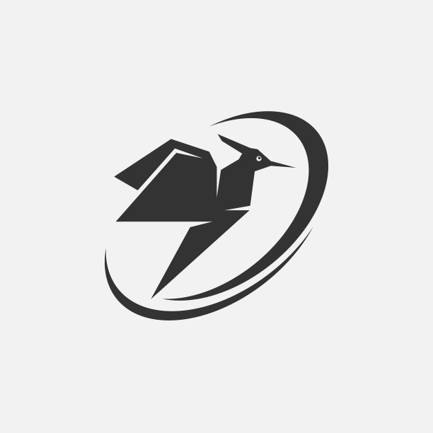 自然鸟标志插图动物救援基金会，飞鸟标志。线条艺术鸟图标图片下载