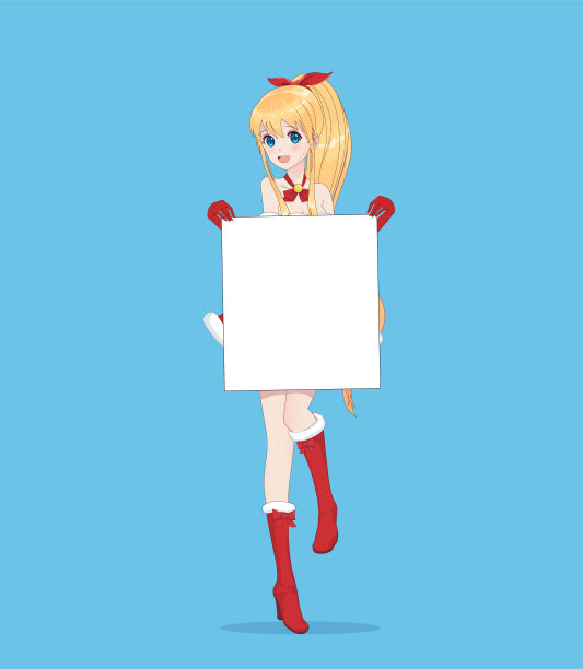 日本亚洲妇女举着白色的大招牌图片下载