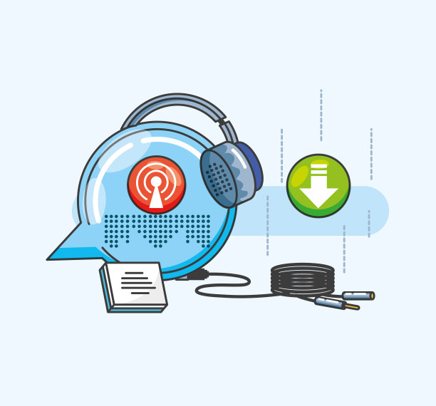 耳机与数字音频工作室的图标图片下载