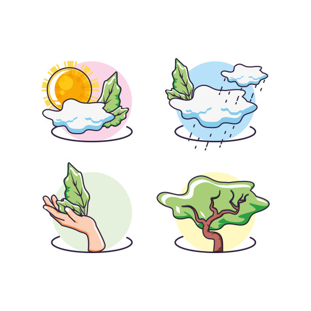 图标设置和可持续性设计图片下载