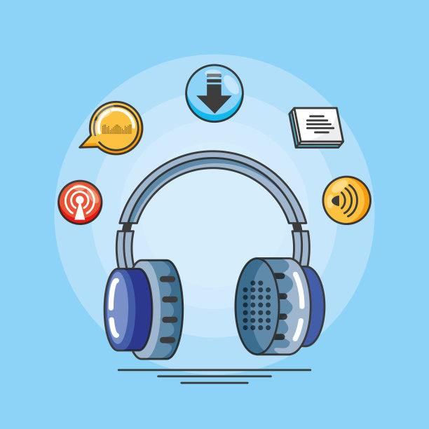 耳机与数字音频工作室的图标图片下载