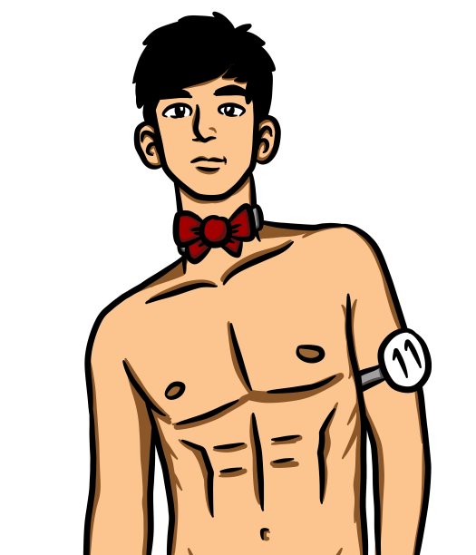 卡通性感男人在白色背景图片下载