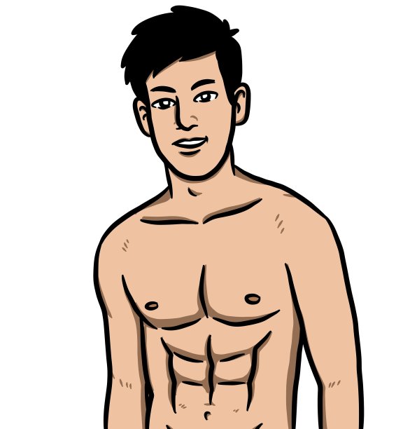 卡通性感男人在白色背景图片下载