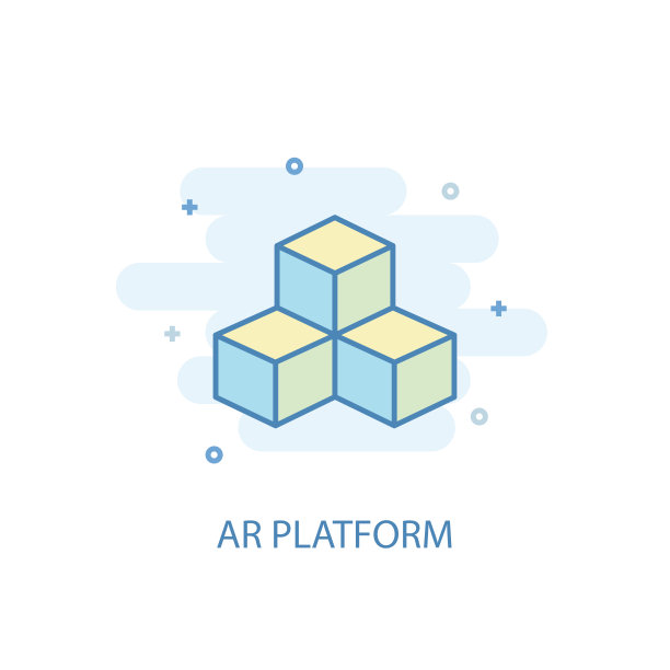 AR平台概念时尚偶像。简单的线条，彩色的插图图片下载