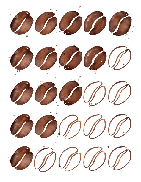 咖啡烘焙的水彩画图片下载