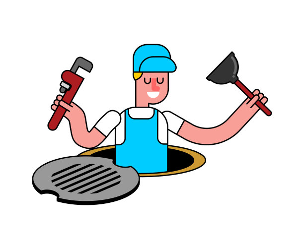 水管工隔离良好。在油底壳。矢量图图片下载