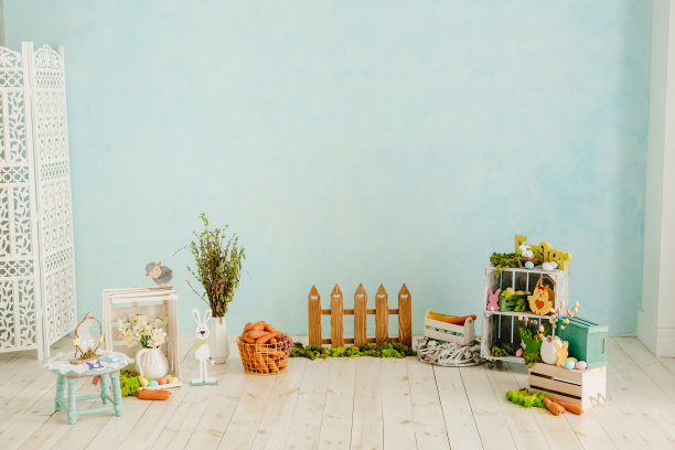 复活节假期室内拷贝空间背景图片下载