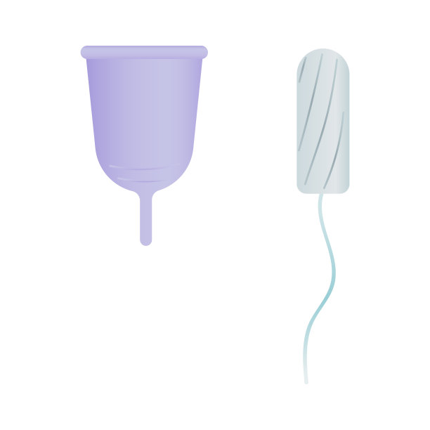 实现零浪费。月经杯。重复使用、减少和循环利用的概念。与棉签卫生棉条比较的容器。说明矢量图标图片下载