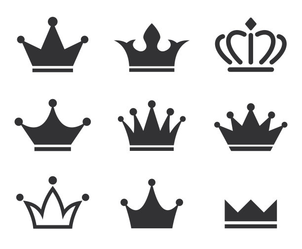 皇冠图标设置。向量图片下载