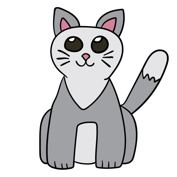 卡通涂鸦猫孤立的白色背景。矢量插图。图片下载