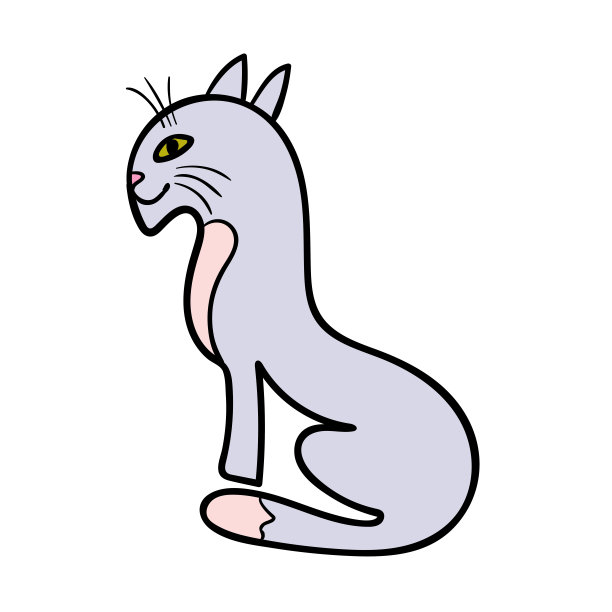 卡通涂鸦猫孤立的白色背景。矢量插图。图片下载