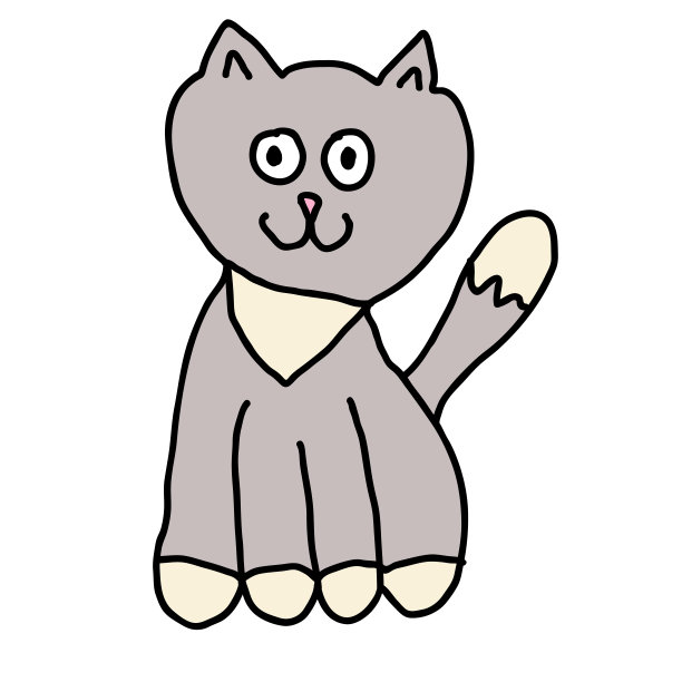 卡通涂鸦猫孤立的白色背景。矢量插图。图片下载