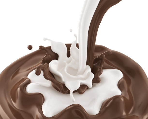 混合巧克力和牛奶。图片下载