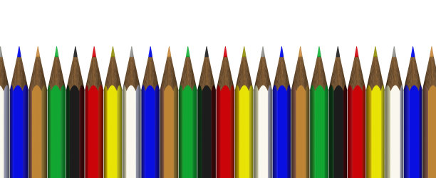 一排彩色铅笔图片下载