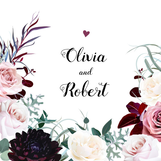 花卉矢量设计框架。图片下载