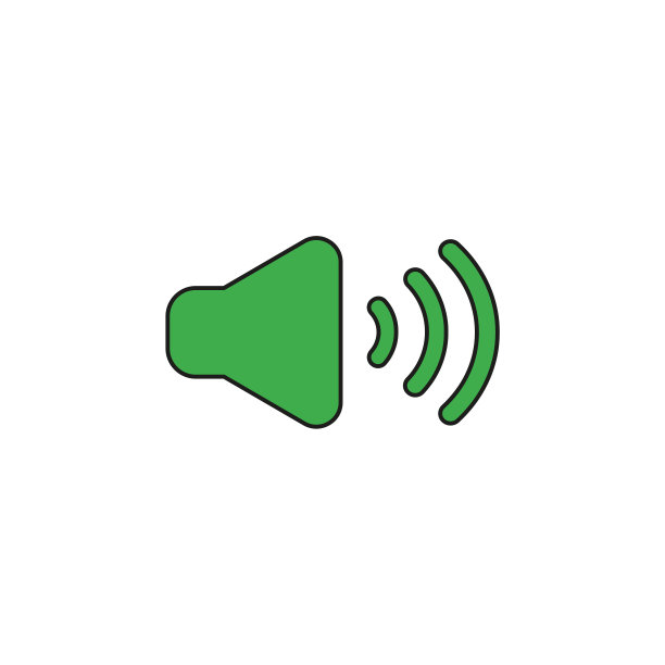 矢量图标概念的声音。彩色和黑色轮廓。图片下载