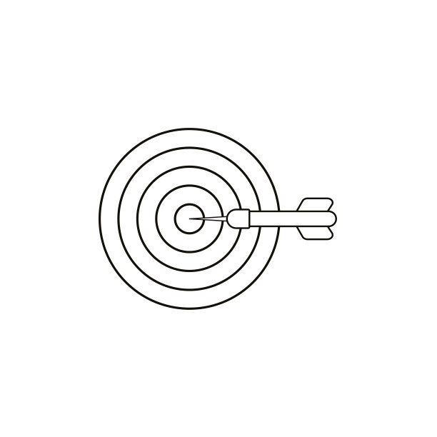 平坦设计风格矢量概念的靶心与省道图标在中心上的白色。黑色的轮廓。图片下载