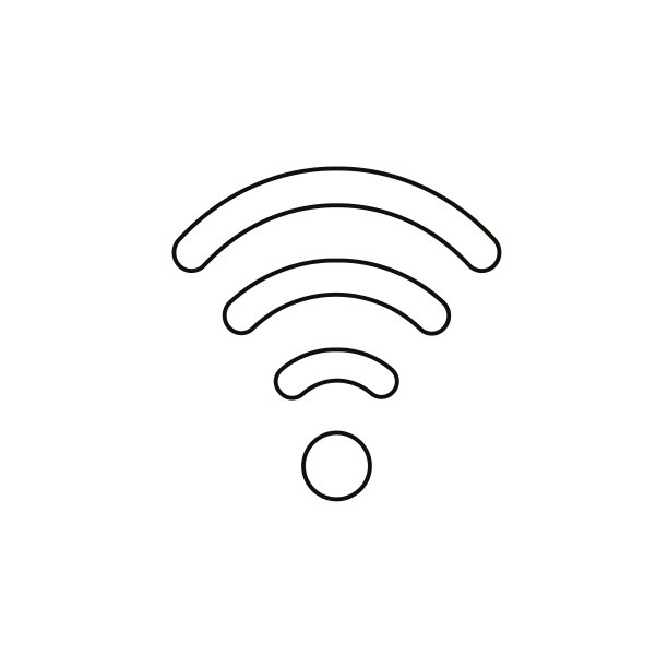 扁平风格白色背景WIFI符号矢量图标图片下载