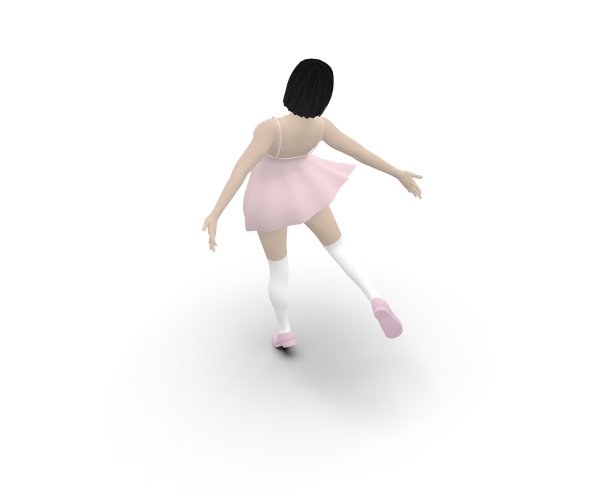 女人在白色3D渲染上跳舞图片下载