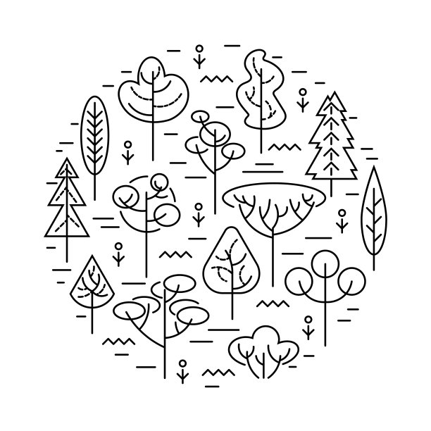 带树的矢量图图片下载