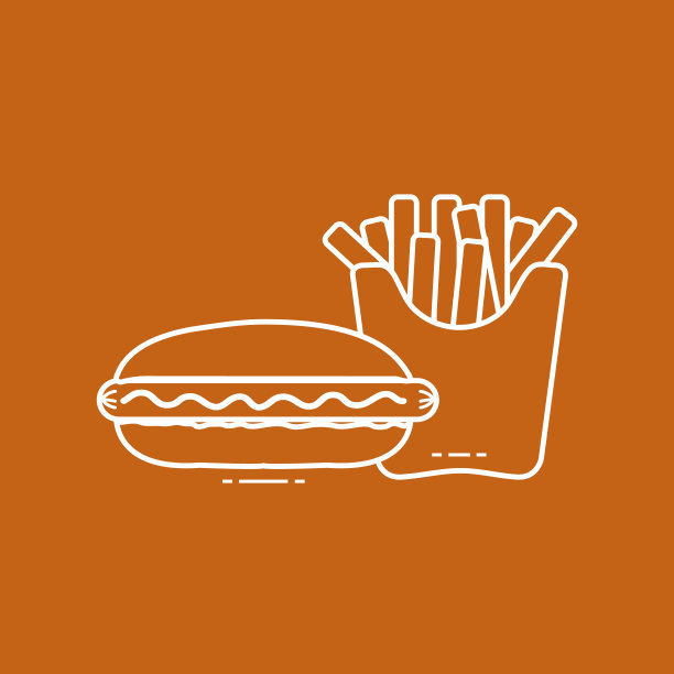 炸薯条和热狗。不良的饮食习惯。图片下载