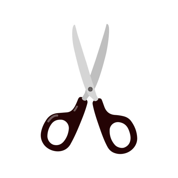 打开文具剪刀孤立的白色背景图片下载