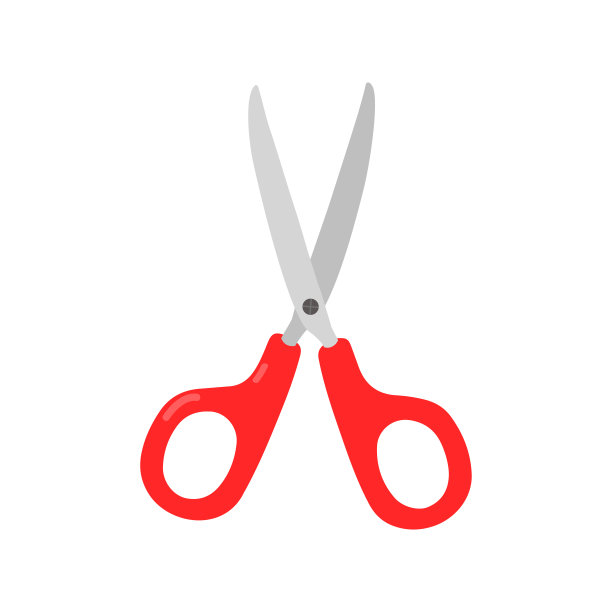 打开文具剪刀孤立的白色背景图片下载
