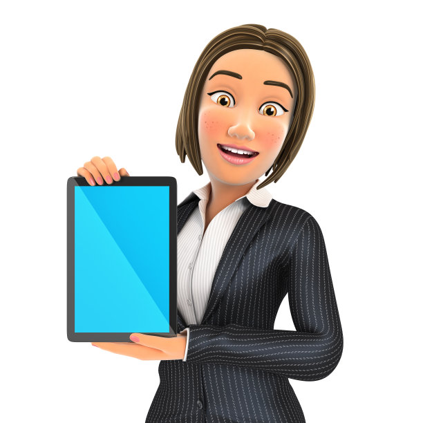 3d商业女性展示平板电脑图片下载