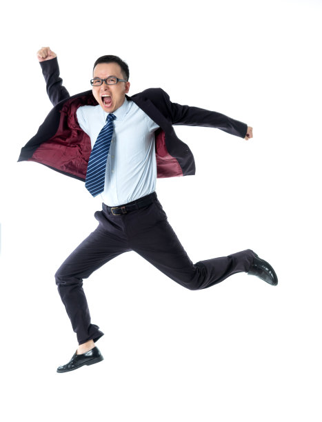 商人运行在白色背景图片下载