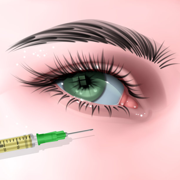 肉毒杆菌注射。女性面部皱纹治疗。女孩的眼睛正在接受面部护理图片下载