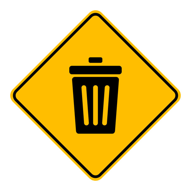 垃圾箱和路标图片下载