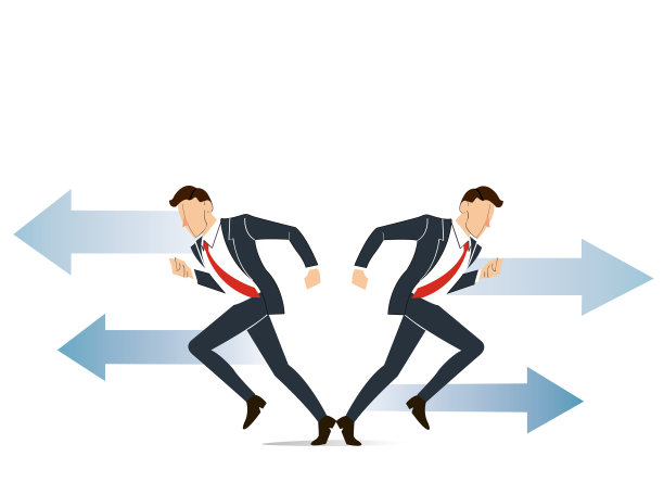 商人必须决定走哪条路来实现他的成功矢量图图片下载