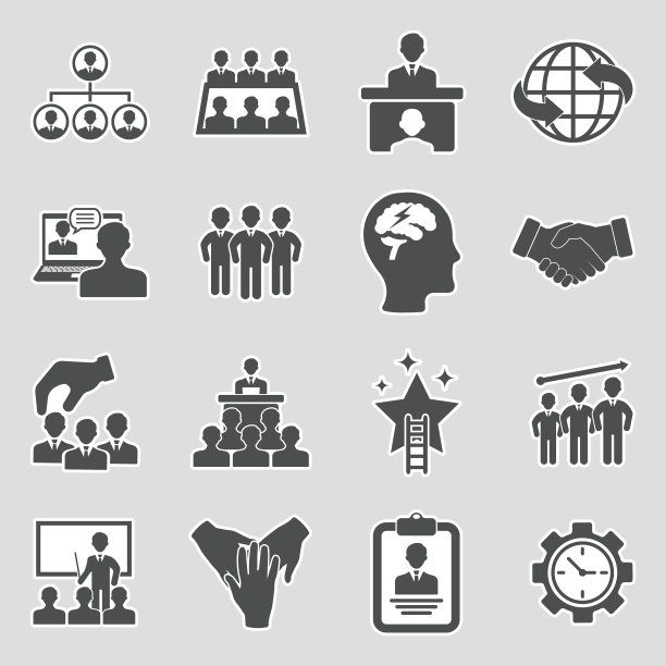 公司业务图标。贴纸设计。矢量插图。图片下载