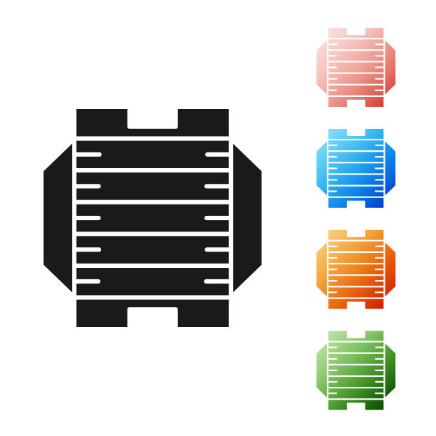 美国黑人足球场图标孤立的白色背景。设置图标丰富多彩。矢量图图片下载