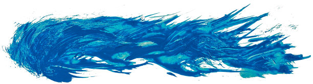 长手绘制孤立的油漆刷条纹与肮脏的蓝色。一簇颜色在开始和撕裂的边缘结束。图片下载