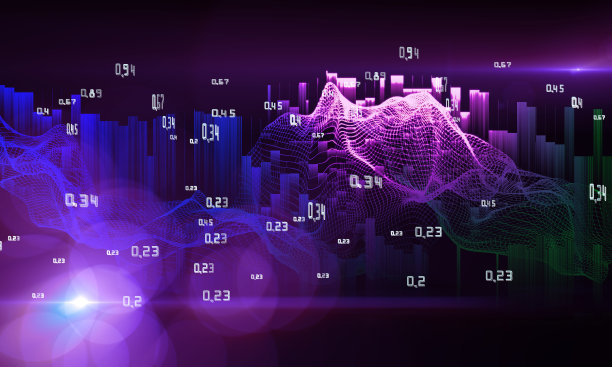 抽象的分析图表。数据阵列的明亮视图。大数据的概念。图片下载