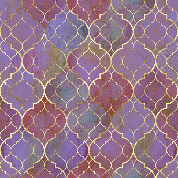 水彩抽象几何无缝图案。阿拉伯的瓷砖。万花筒效果。水彩马赛克图片下载