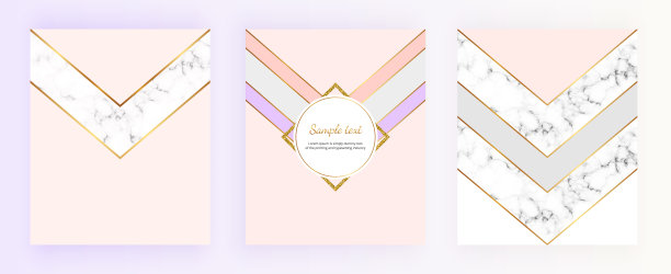 现代几何封面设计与三角形，形状和大理石纹理。金色线条，灰色和粉色背景。模板的小册子，卡片，传单，邀请，生日，婚礼，印刷广告图片下载