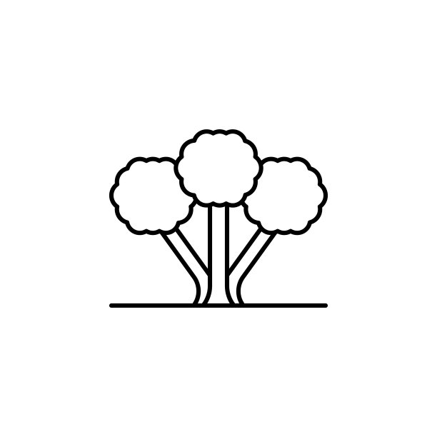 树,肉桂图标。简单的细线，树的轮廓向量图标ui和ux，网站或移动应用程序图片下载