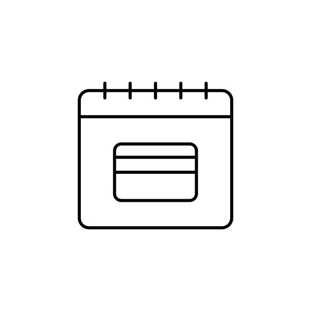 日历、卡片、visa图标。用于UI和UX的细线轮廓日历矢量图标，网站或移动应用图片下载