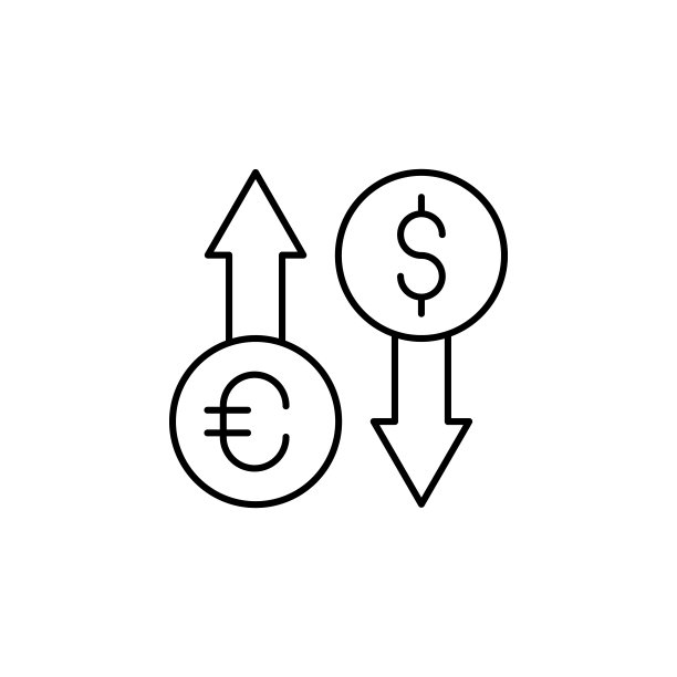 欧元、美元图标。用于UI和UX、网站或移动应用的简约细线条储蓄图标图片下载
